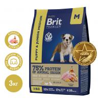 Brit Premium Dog Puppy and Junior Medium (курица) в зоомагазине Лепшы Сябар