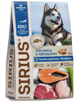  SIRIUS (3 мяса, овощи) для собак с повышенной активностью  в зоомагазине Лепшы Сябар