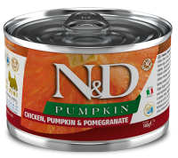 Farmina N&D Pumpkin Dog Adult Mini (курица, тыква, гранат), 140 г в зоомагазине Лепшы Сябар