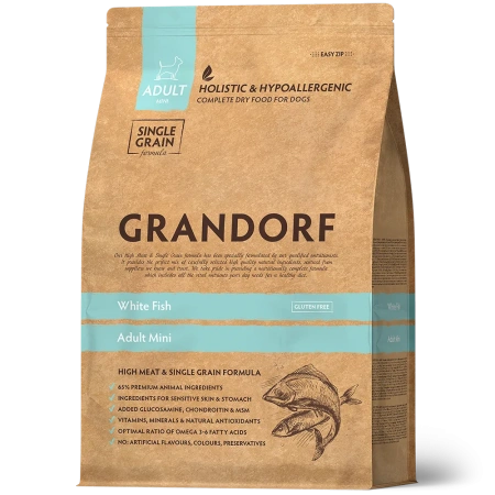 Grandorf DOG Adult Mini (белая рыба) в зоомагазине Лепшы Сябар