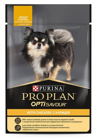 Pro Plan OptiSavour Weight cotrol Dog (курица), 85 г в зоомагазине Лепшы Сябар