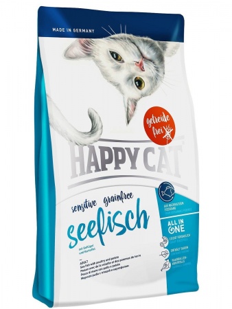 Happy Cat Sensitive Grainfree (морская рыба) в зоомагазине Лепшы Сябар