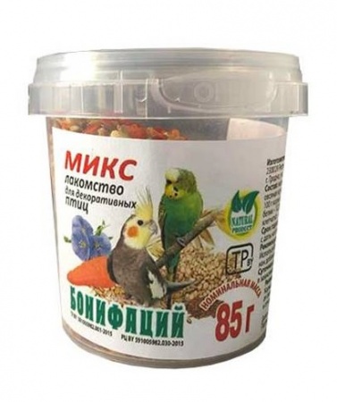 Лакомство Бонифаций для попугаев "Микс", 85 гр в зоомагазине Лепшы Сябар