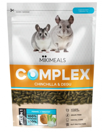 MIKIMEALS Complex Корм для шиншилл и дегу, 500 г в зоомагазине Лепшы Сябар