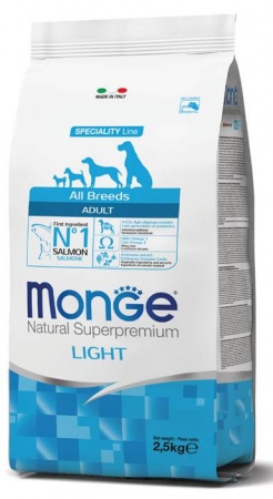 Monge Dog Speciality All Breeds Light (лосось, рис) в зоомагазине Лепшы Сябар