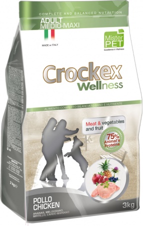 Crockex Wellness Dog Adult Medium/Maxi Chicken & Rice (курица, рис) в зоомагазине Лепшы Сябар