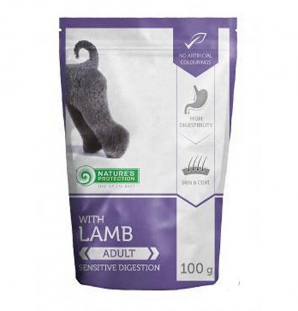 Nature's Protection Adult Lamb Sensitive Digestion (ягненок), 100 г х 22 шт. в зоомагазине Лепшы Сябар